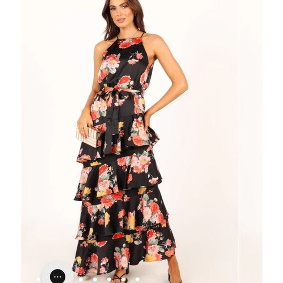 Petal + Pup Sarona Halterneck Maxi Dress Black Floral Size 2 - Picture 12 of 12